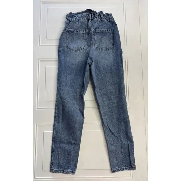Blank NYC Women's Don't Cross Me Jeans Paperbag Waist Denim Size 25 Baggy Crop - Picture 7 of 7